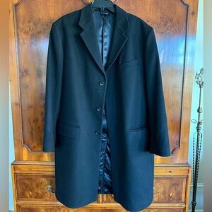 Classic Black Men's Wool Topcoat Banana Republic Size Large